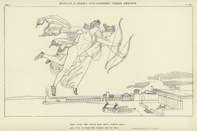 يقوم أبولو وديانا بتفريغ سهامهما بواسطة جون فلاكسمان